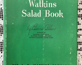 Vintage 1946 Watkins Salad Book, Spiral Bound Collectible Cookbook
