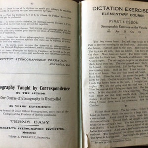 Antique Stenography Book, Perrault-duployan Complete Elementary Course ...