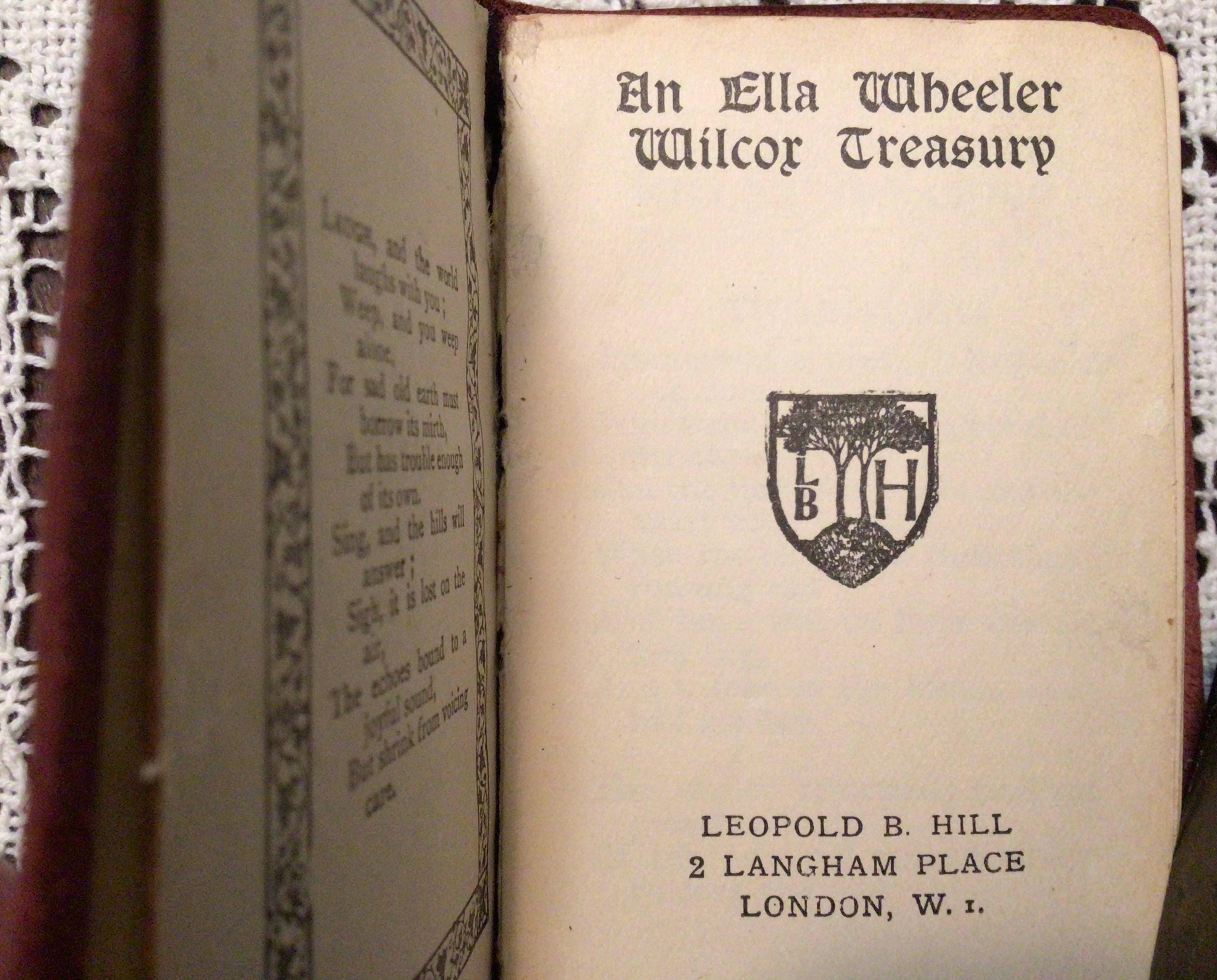 Antique Ella Wheeler Wilcox Treasury Poetry Book, Gilt Suede Pocketbook (c. 1910)