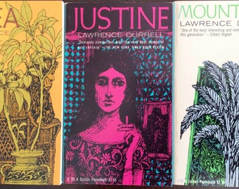 Vintage Lawrence Durrell Novels, Justine, Clea, Mountolive, Paperbacks, Dutton, 1961