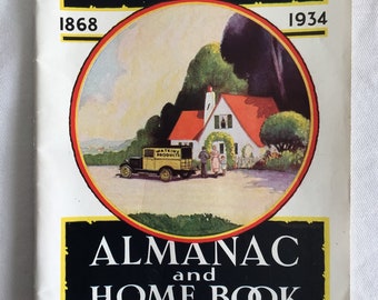 Vintage Watkins Almanac and Home Book of Useful Information, 1934, Health, Beauty, Moon Phases