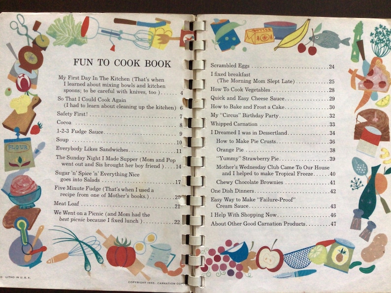 Vintage Fun to Cook Book, Kids Recipes, Carnation Promotion, 1955 First ...