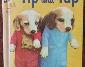 Vintage Yip and Yap Rand McNally Elf Book 1958 Puppies Story