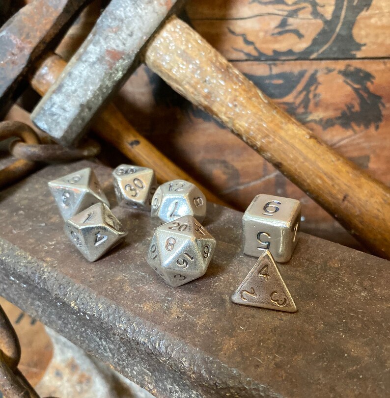 Solid Sterling Silver RolePlaying Dice Set. DnD D&D. Set of Etsy