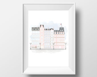 Parisian Wall Art, Paris Buildings Print