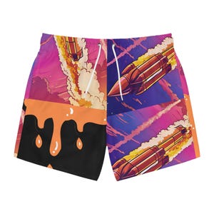 Black Swim Trunks (AOP)