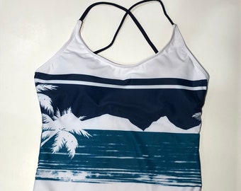 KZprint Women's Ladies One piece Beach Swimwear Bathing suits - white color nature print