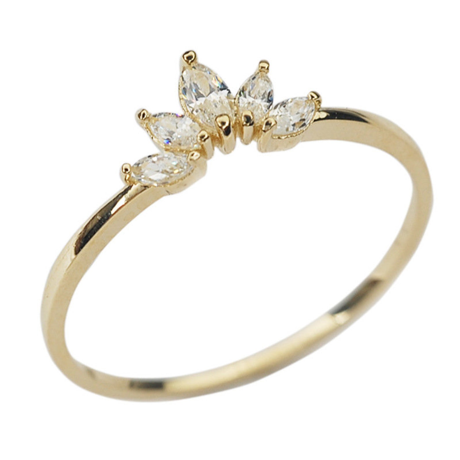 Thin Ring Sterling Silver Ring Dainty Ring Gold Minimalist Etsy