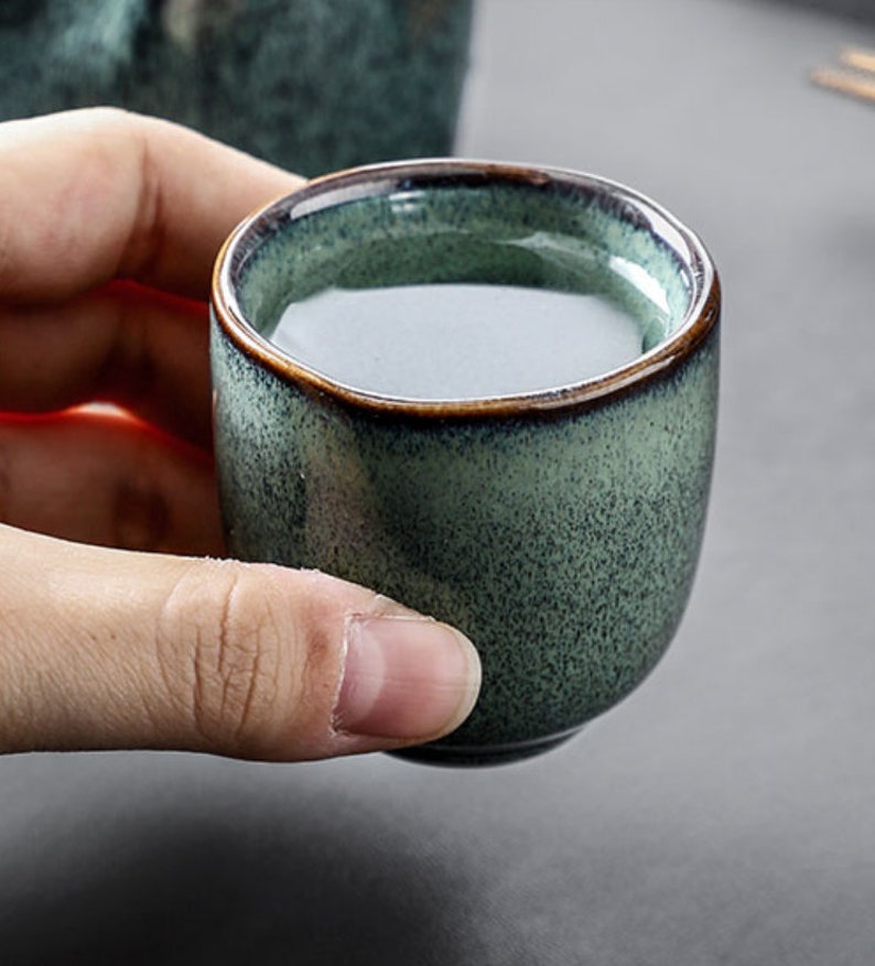 Sake Set Ceramic Sake Set Japanese Sake Cup Set Sake Pot Etsy