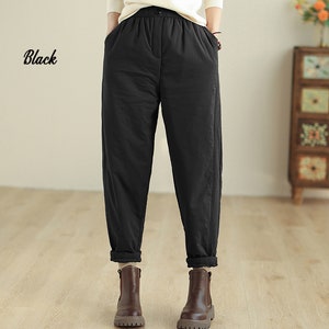 Light Coffee Quilted Pants Warm Harem Pants Soft Cotton - Etsy