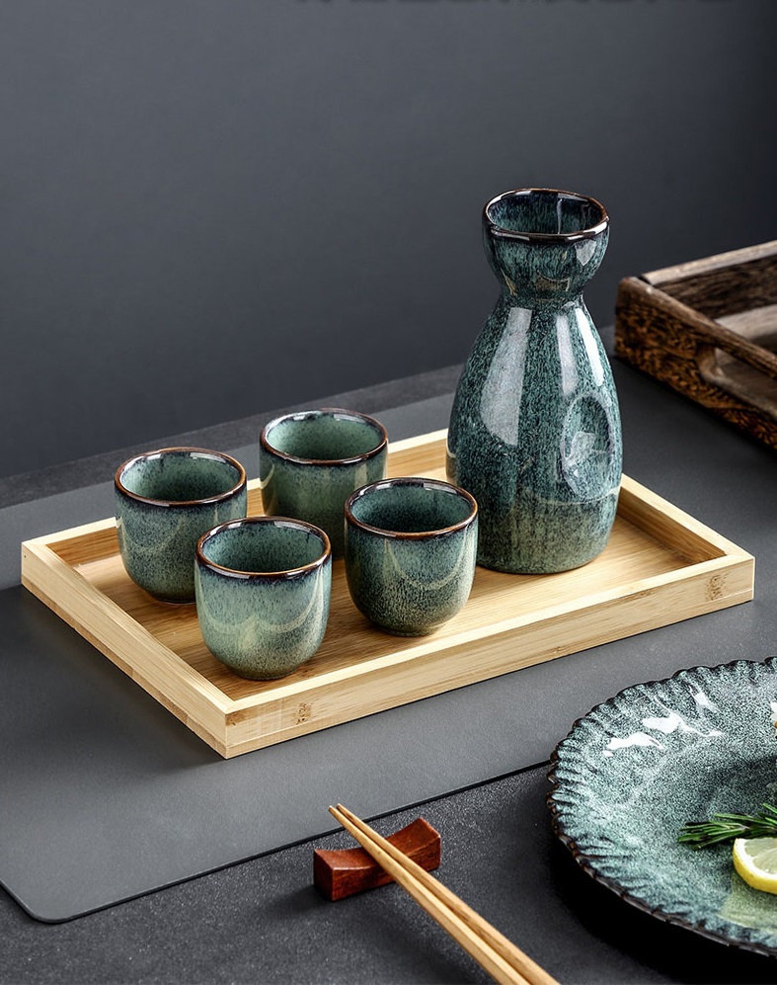 Sake Set Ceramic Sake Set Japanese Sake Cup Set Sake Pot Etsy