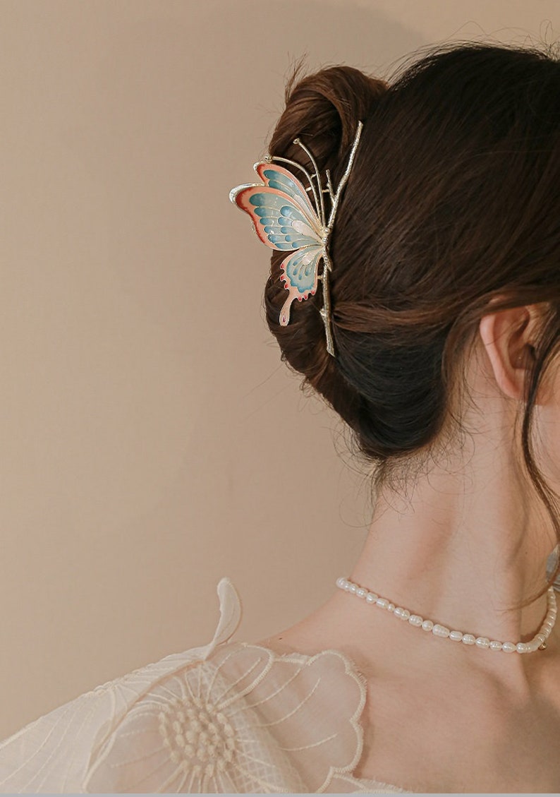 Butterfly Hair Claw Clip Butterfly Claw Clips Wmen Butterfly Etsy