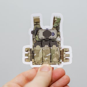 Army Sticker, Plate Carrier Sticker, Tactical Sticker, Soldier Sticker, Laptop Stickers, Gift For Him, Vinyl Sticker