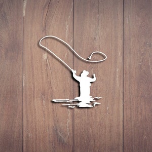 Fly Fishing Decal, Fishing, Vinyl Decal, Car Decal, Wall Decal, Laptop Decal, Laptop Stickers, Gift for him, Gift for her, Stickers