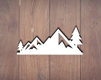 Mountain Decal, Mountains, Vinyl Decal, Car Decal, Wall Decal, Laptop Decal, Laptop Stickers, Gift for him, Gift for her, Stickers