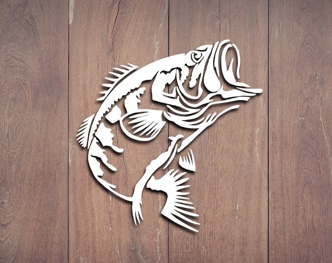 Fishing Decal, Fish, Bass fishing, Vinyl Decal, Car Decal, Wall Decal, Laptop Decal, Laptop Stickers, Gift for him, Gift for her, Stickers