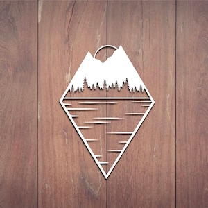 Mountain Decal, Mountains, Vinyl Decal, Car Decal, Wall Decal, Laptop Decal, Laptop Stickers, Gift for him, Gift for her, Stickers