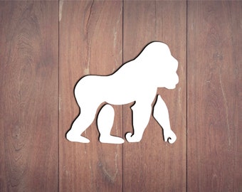 Gorilla Decal, Safari Nursery Decor, Laptop Stickers, Car Decal, Wall Decal,  Laptop Decal, Gift for him, Gift for her, Stickers, Yeti Decal