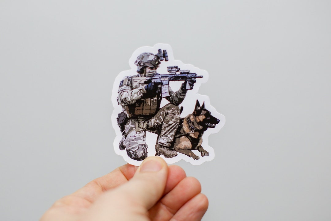 Gun Sticker, Tactical Sticker, Army Sticker, Soldier and Dog Sticker ...