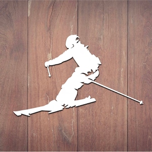 Skiing Decal, Mountains, Vinyl Decal, Car Decal, Wall Decal, Laptop Decal, Laptop Stickers, Gift for him, Gift for her, Stickers, Yeti Decal