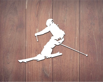 Skiing Decal, Mountains, Vinyl Decal, Car Decal, Wall Decal, Laptop Decal, Laptop Stickers, Gift for him, Gift for her, Stickers, Yeti Decal