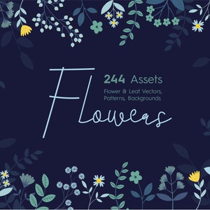 244 Flower Vector Clipart Assets and Patterns | Flower Clipart | Plants Clipart | Vector, EPS