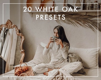 20 ajustes preestablecidos de ROBLE BLANCO: Lightroom Desktop & Mobile, ajustes preestablecidos de Lightroom, ajustes preestablecidos de Lightroom para Instagram, ajustes preestablecidos de luz, filtro de fotos Lr DNG