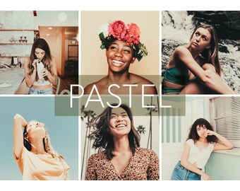 6 ajustes preestablecidos de Lightroom móvil Pastel, ajustes preestablecidos de Lightroom de escritorio, ajustes preestablecidos móviles para Instagram, ajustes preestablecidos de luz, filtro de fotos Lr DNG