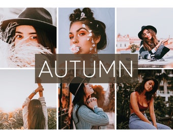 6 ajustes preestablecidos de Lightroom móvil Otoño, ajustes preestablecidos de Lightroom de escritorio, ajustes preestablecidos móviles para Instagram, ajustes preestablecidos de luz, filtro de fotos Lr DNG