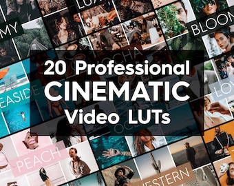 20 LUT CINEMÁTICOS para vídeos / Adobe Premiere Pro / After Effects