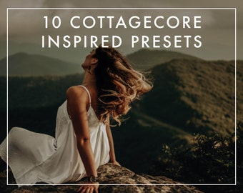 10 ajustes preestablecidos de COTTAGECORE: Lightroom Desktop & Mobile, ajustes preestablecidos de Lightroom, ajustes preestablecidos de Lightroom para Instagram, ajustes preestablecidos de luz, filtro de fotos Lr DNG