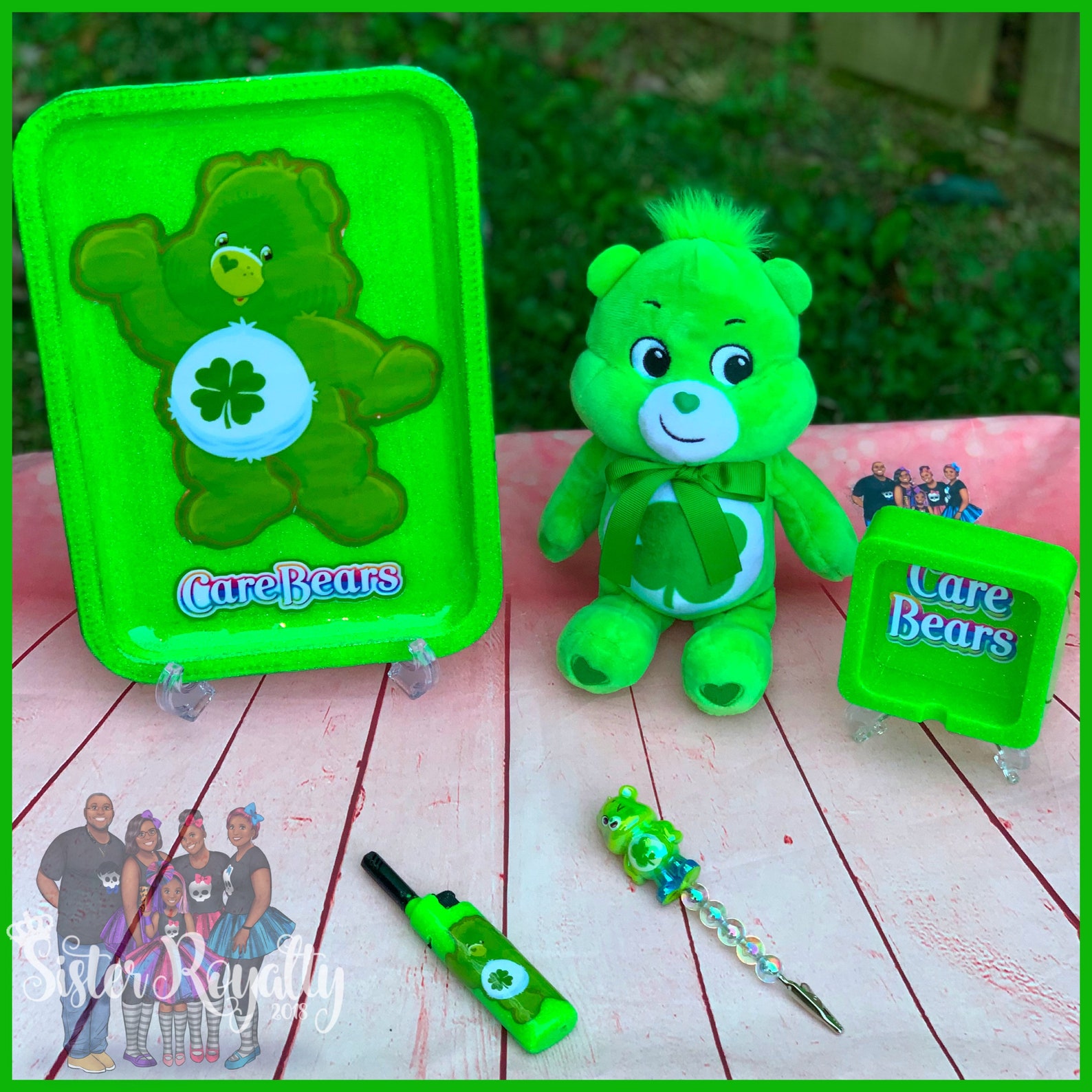 Care Bear Rolling Tray Set With Stash Bear Etsy