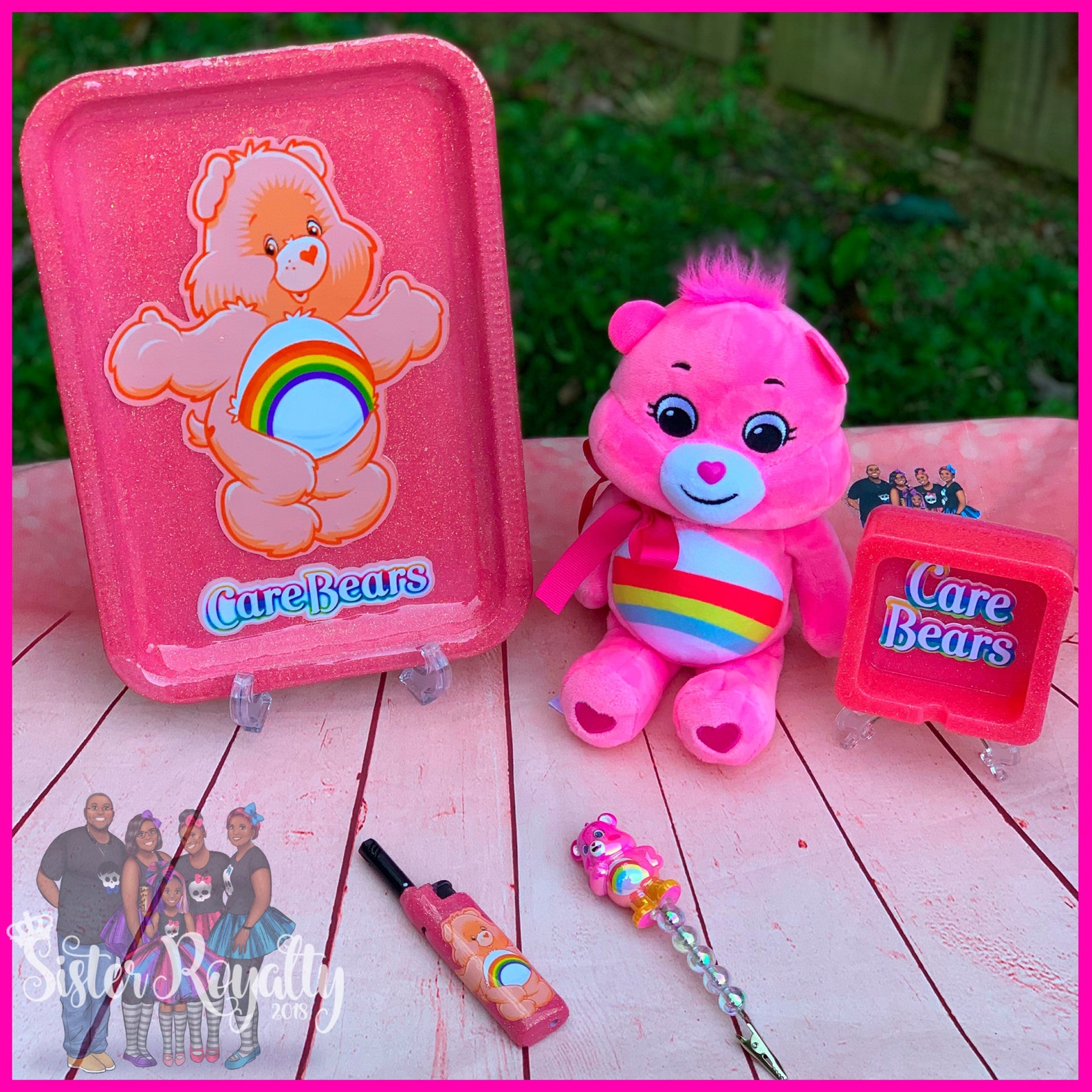 Care Bear Rolling Tray Set With Stash Bear Etsy