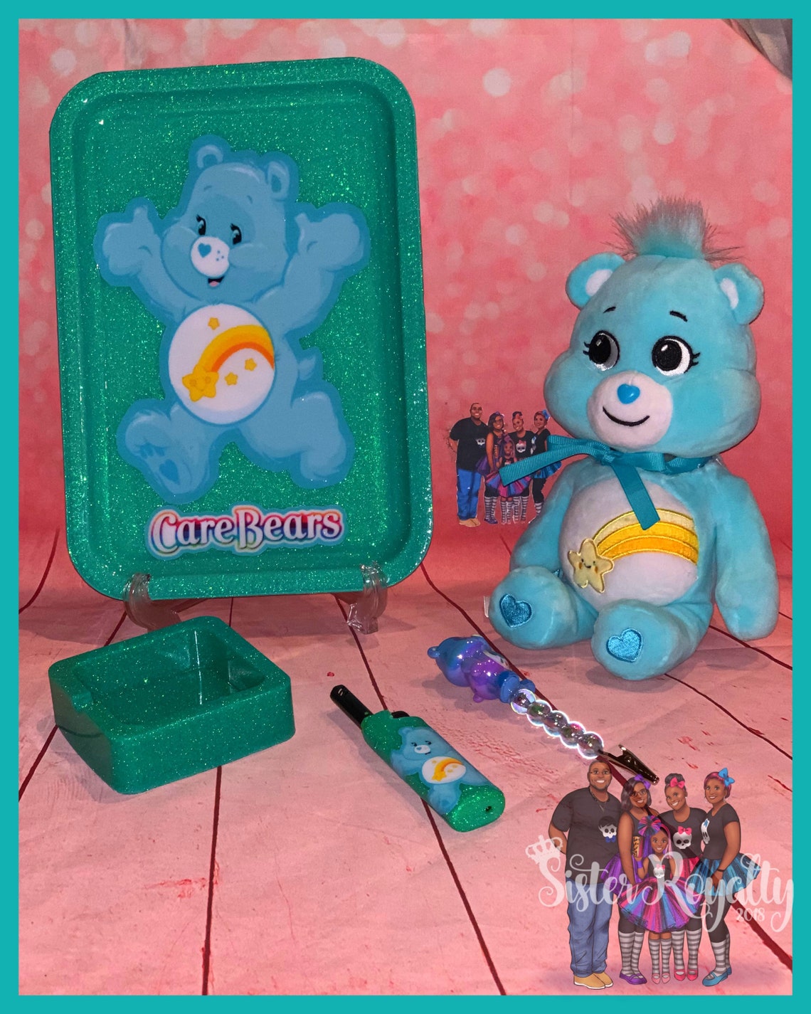 Care Bear Rolling Tray Set With Stash Bear Etsy