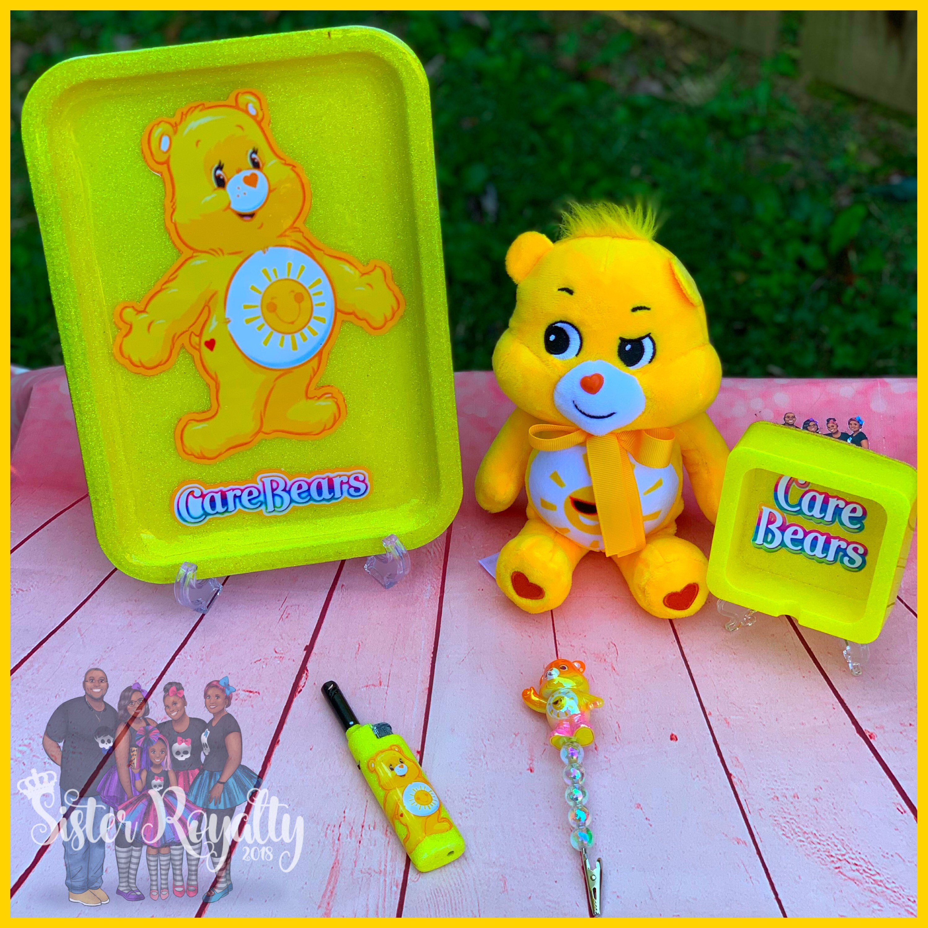 Care Bear Rolling Tray Set With Stash Bear Etsy