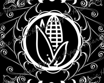 Sofortiger digitaler Download, Mais Vollmond Färbung meditativ zur Entspannung