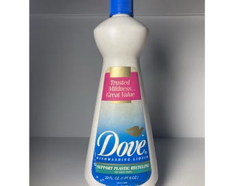 Vintage Dove Dishwashing Liquid Soap 22oz Bottle Discontinued 1991