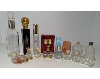 Vintage Kleine & Mini Leere Parfüm Flaschen Sammler 16 Set Gucci Ralph Lauren +