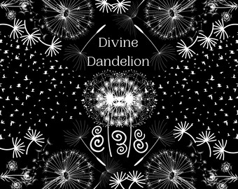 Direkt digital nedladdning Mörk gudomlig maskros meditativ målarbild för avslappning