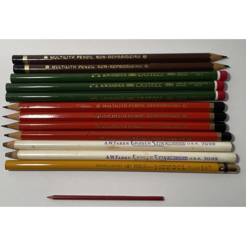 AW Faber Castell Drawing Art Pencil Set Vintage Tin 13 Variety Of Pencils image 9