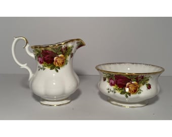 Royal Albert Old Country Roses Open Sugar and Creamer Set