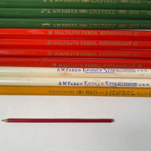 AW Faber Castell Drawing Art Pencil Set Vintage Tin 13 Variety Of Pencils image 6