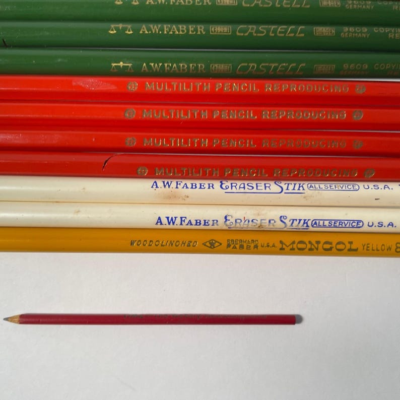 AW Faber Castell Drawing Art Pencil Set Vintage Tin 13 Variety Of Pencils image 6