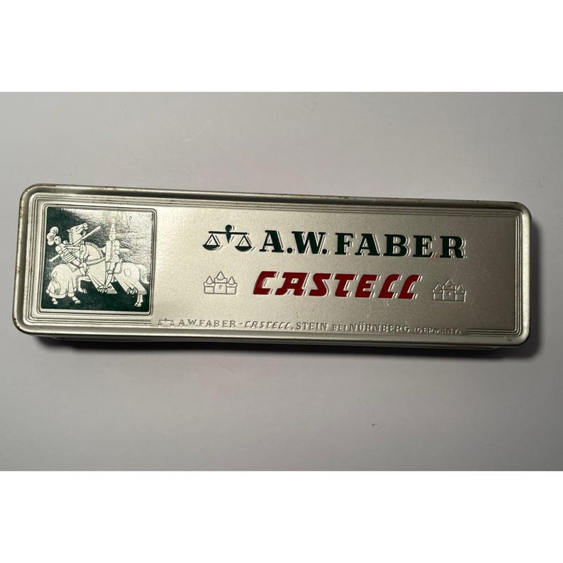 AW Faber Castell Drawing Art Pencil Set Vintage Tin 13 Variety Of Pencils image 1