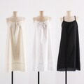 Women Cotton INNER White Beige Black Lace Long Slip | Length 37.5” 95cm Dress Underwear Sleepwear Underskirt Camisole Night Wear Slip XS-XL product logo