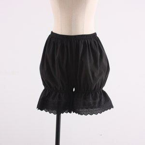 Womens Cotton Black Lace Bloomers / Short Bloomers / Pettipants / Underwear / Ladies / Vintage / Pantaloons / victorian / Basic / XS ~ XL