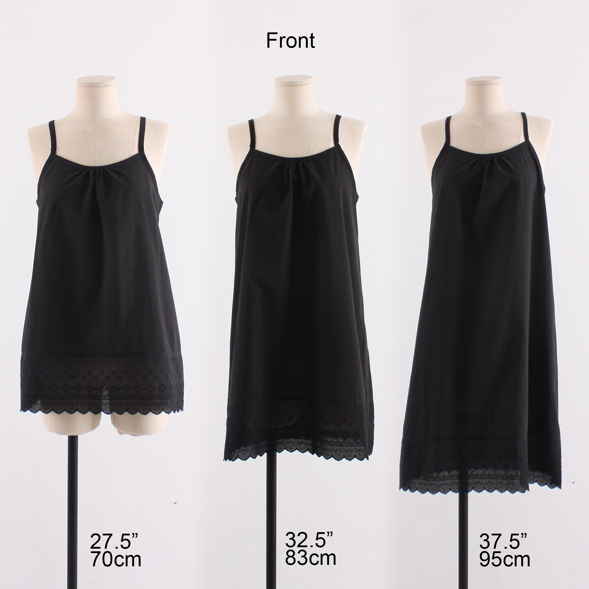 Women Cotton INNER Black Lace Slip | Dress Underwear | Night