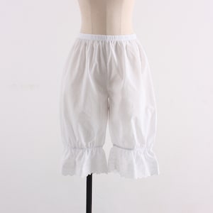 Womens Cotton White Lace Bloomers / Long Bloomers / Pettipants / Underwear / Ladies / Vintage / Pantaloons / victorian / Basic / XS ~ XL