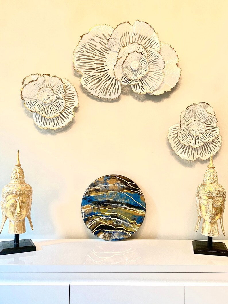 17.5beautiful Round Artwork Ocean Art Resin Art Wall - Etsy