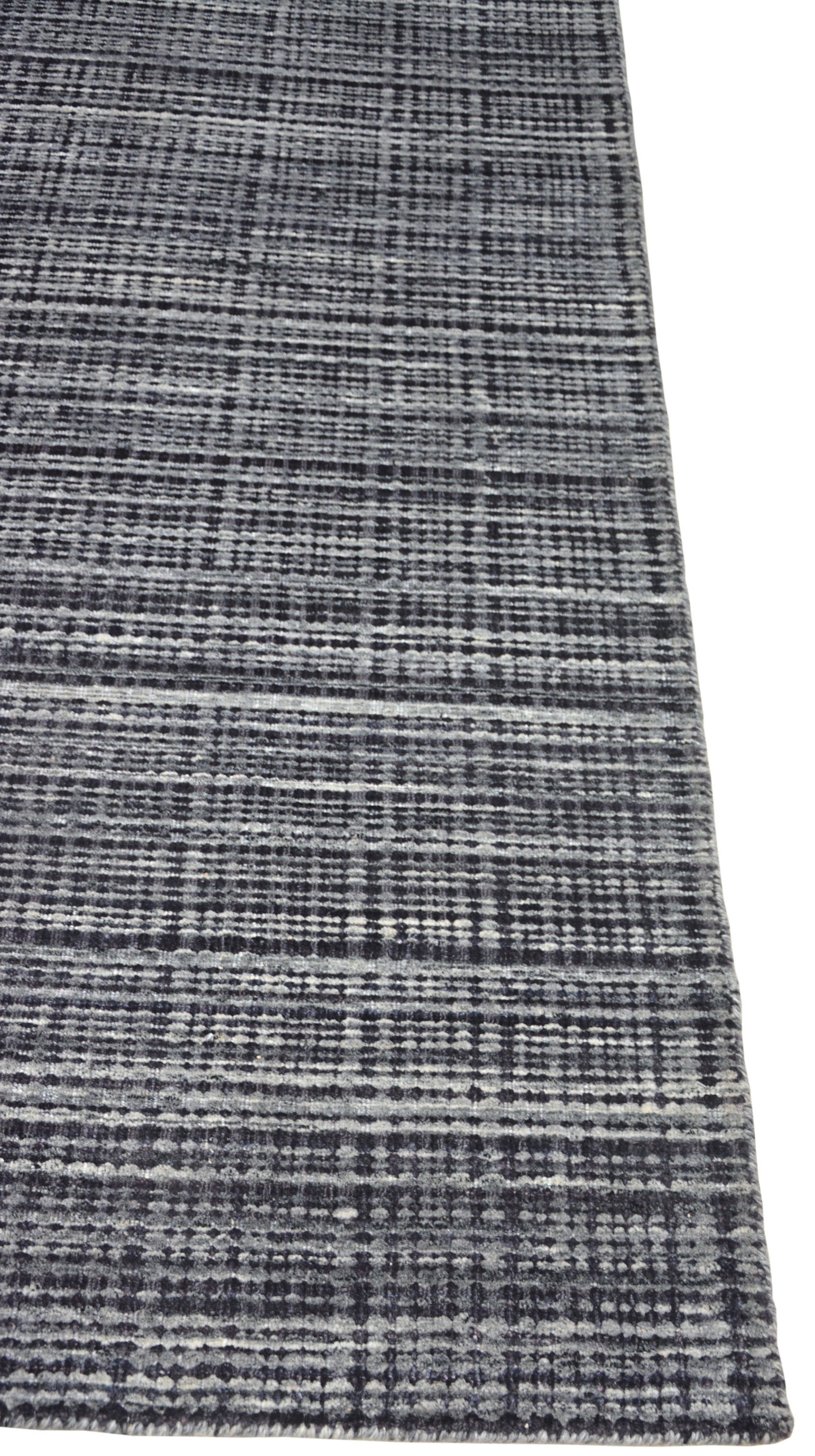 5'6 X 8' Rug Hand Made Hand Woven Wool Gray Area Rug BLACK KNIGHT RUGS